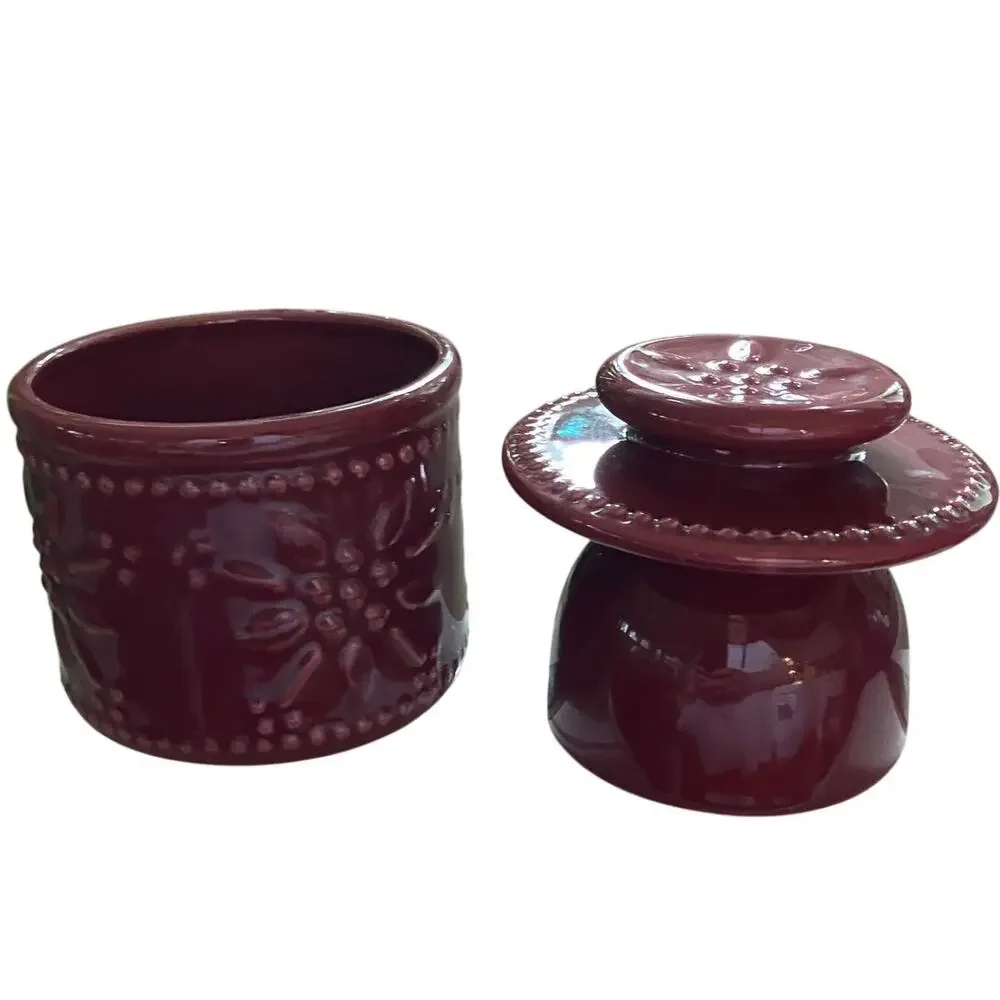 Temp-tations Butter Keeper Crock Old World Ceramic Stoneware